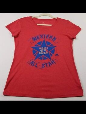 Vintage Tee: adidas Women’s Red 'Western All-Star' Graphic Tee Kevin Durant